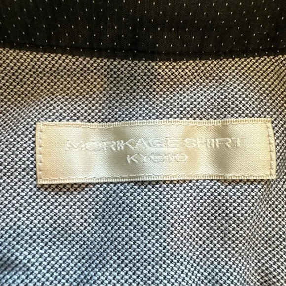 Morikage Shirt Kyoto button down dark blue with button patterns - Picture 4 of 9